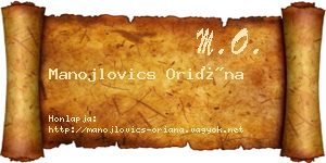 Manojlovics Oriána névjegykártya